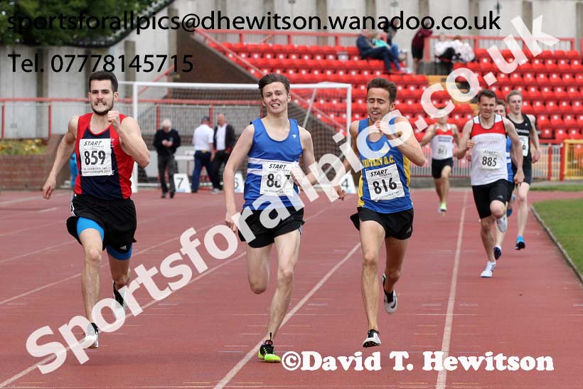 Mens senior 800 metres, North Eastern Champs, Gateshead Stadium. Photo: David T. Hewitson/Sports for All Pics